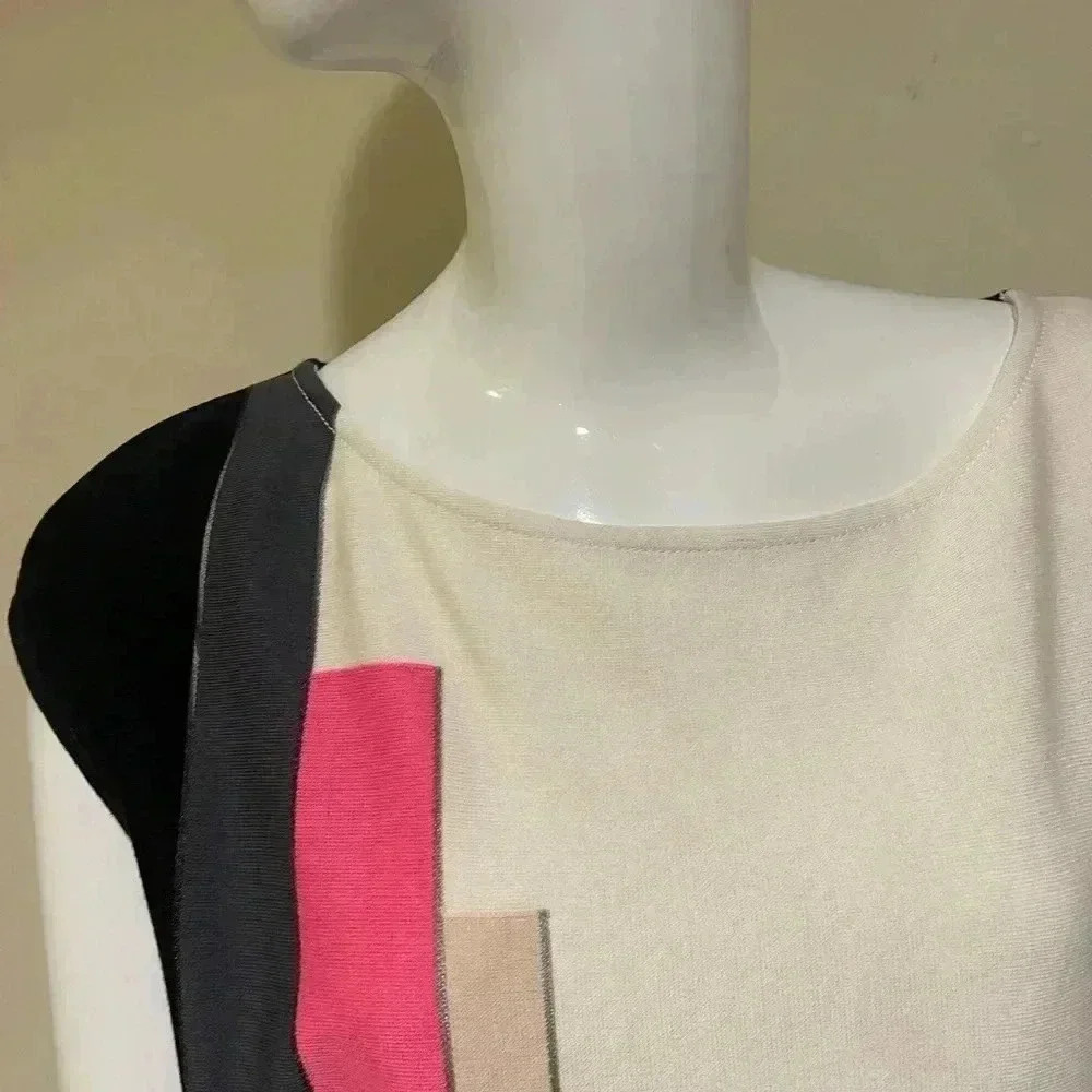 ST.John Cavier multi gorgeous dress,new with a tag black, pink & cream stripes - Picture 13 of 16